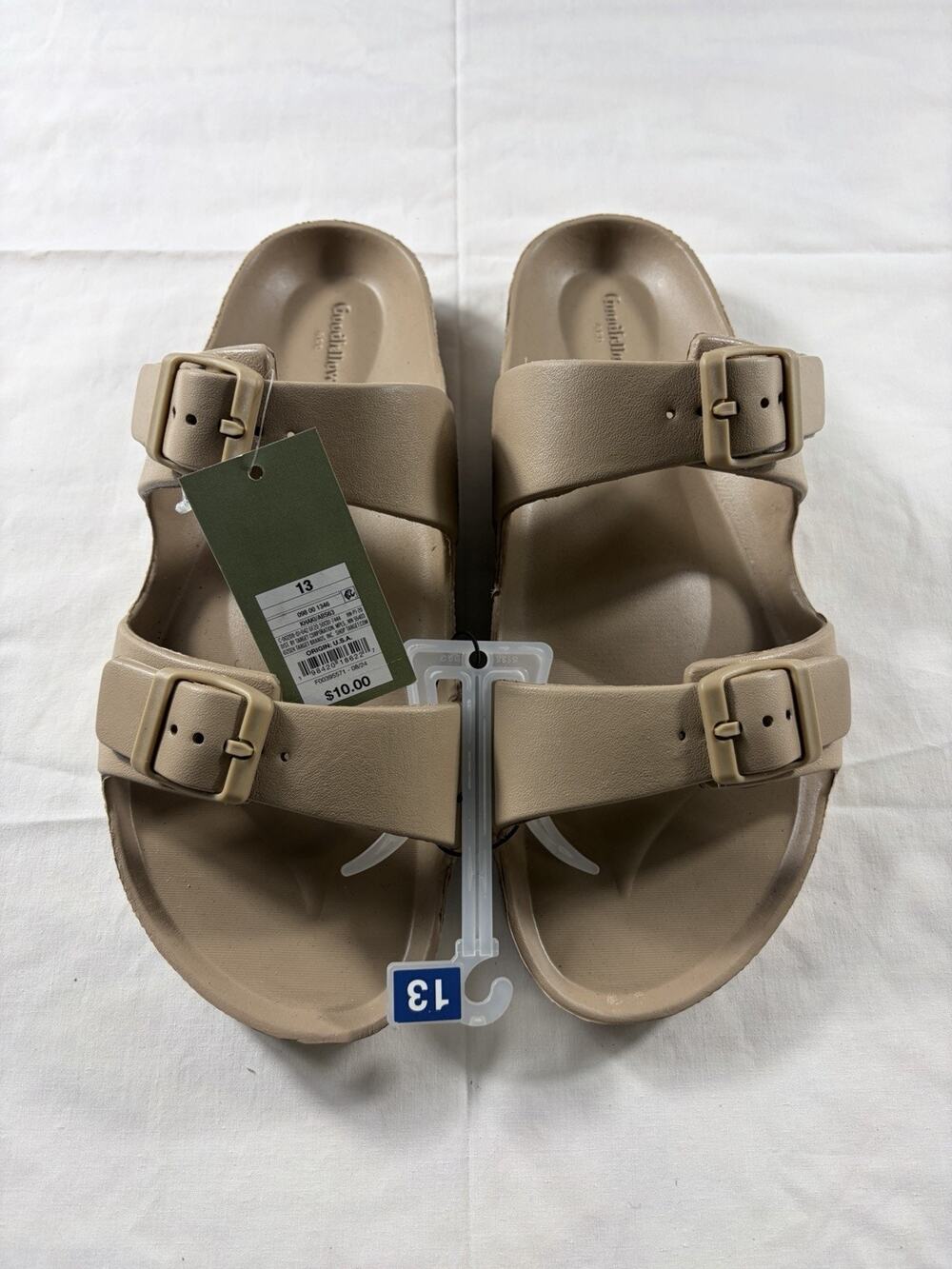 Men's Carson Two Band Slide Sandals - Goodfellow & Co™ Tan 13